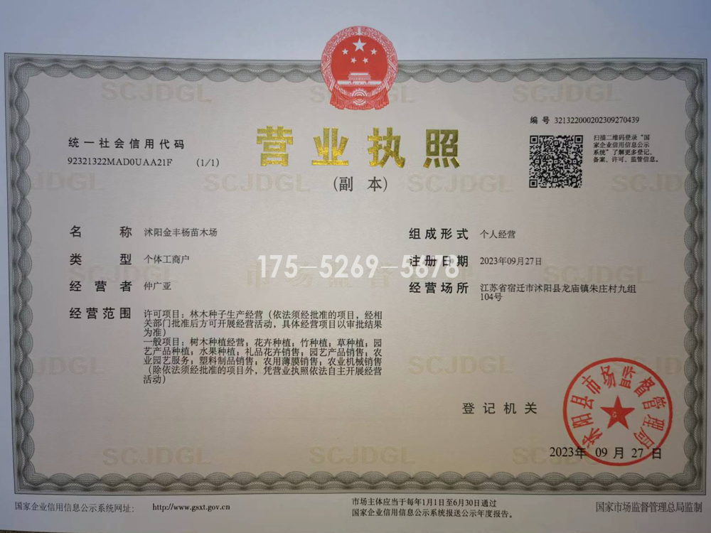 金丰杨营业执照(图1)